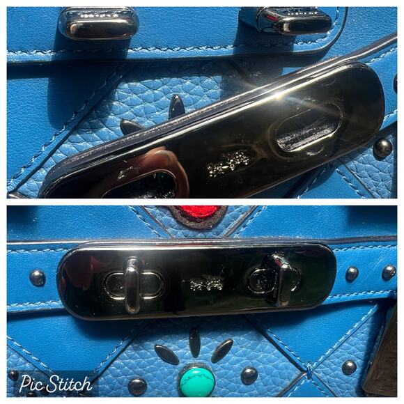 RARE $695 COACH Swagger 27 embellished Canyon Quilt leather w/COA & Dustbag - Picture 9 of 17